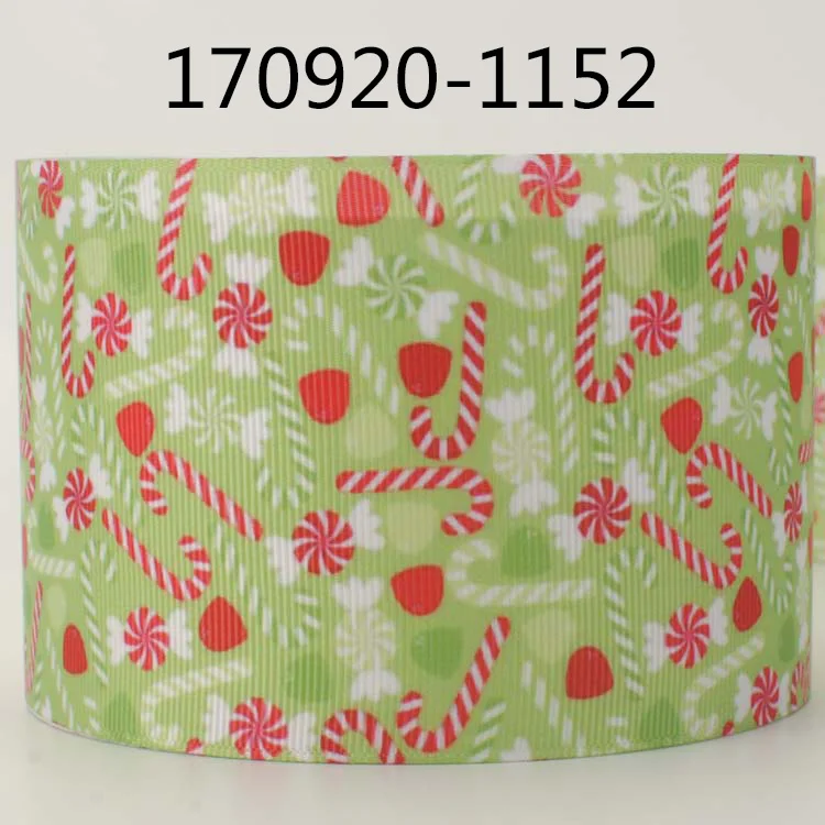 170920-1152 Новые продажи 50 ярдов " 75 мм Рождественская лента с принтом grosgrain DIY - Цвет: 170920-1152