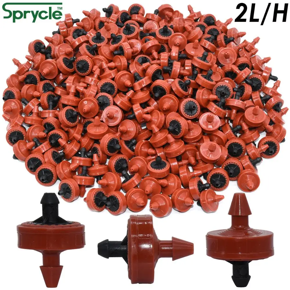 Spricle-20 piezas de 2L, 4L, 8L, emisor compensador de presión, gotero, autolimpieza, riego por goteo, regulador de agua, punzón de manguera de tubo 4/7