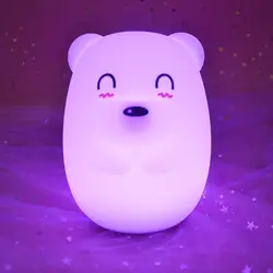 Большой размер, силиконовая Ночная лампа с медведем, прикроватная лампа, светодиодный ночник, USB свет, новый стиль, мультиверсия