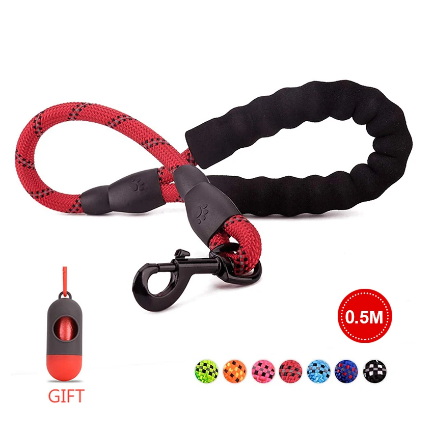 Strong Dog Leashes Reflective Durable Dog Leads Rope with Soft Padded handle Dog Walking Training Leash 0.5M 1.5M 