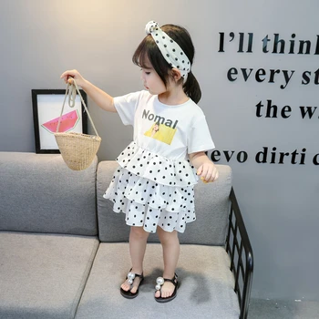 

Spotted dress girl clothes cotton summer 2020 dresses girl korean dress tiktok clothes wholesale clothing dropshipping