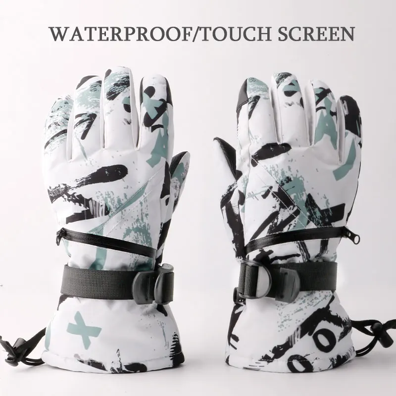 Thermal Fingers Touch Screen Ski Gloves Men Women Winter Fleece Waterproof Warm Snowboard Snow Gloves for Skiing Riding 6