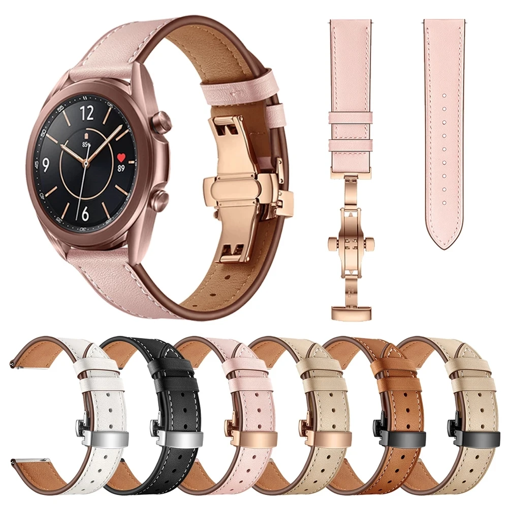 

Leather strap For Samsung Galaxy Watch 3 45mm 41mm smartwatch band for Samsung Galaxy Watch Active 2 Watchband Replace Bracelet