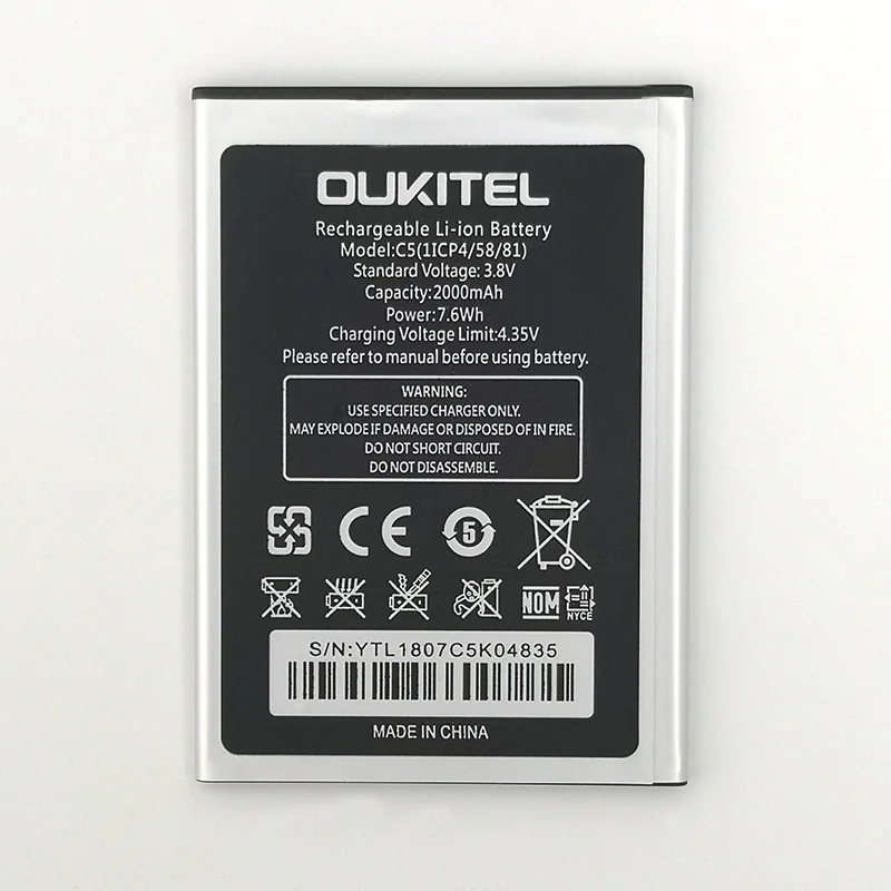 2000mAh C5 батарея для OUKITEL C5 PRO/C5 мобильный телефон новейшее производство Высококачественная батарея+ номер отслеживания