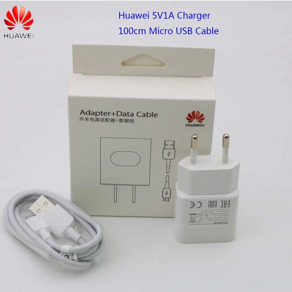 Зарядное устройство Huawei 5V1A с Micro USB кабелем для передачи данных настенный адаптер
