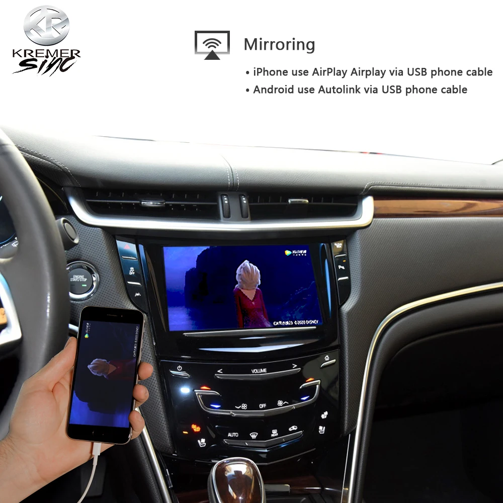 Беспроводная коробка CarPlay AndroidAuto Retrofit для Cadillac iSmart auto XTS 16 17 модель зеркальная