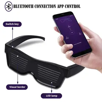 

Hot USB Charge APP Control Eyeglasses Magic Bluetooth Led Party Glasses Multi-lingual Luminous Eye Glasses For Nightclub Party
