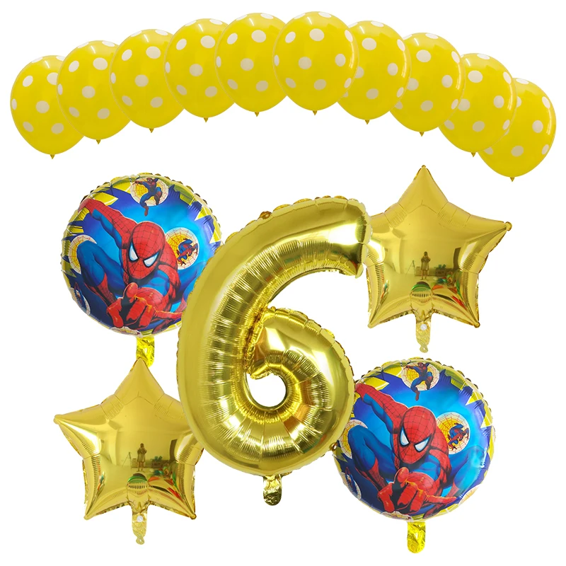 15 шт./лот Человек-паук гелиевые фольгированные шары Polk Dot латексные воздушные шары супергерой тематическая вечеринка на день рождения украшения для мальчиков детские игрушки подарок - Цвет: Синий