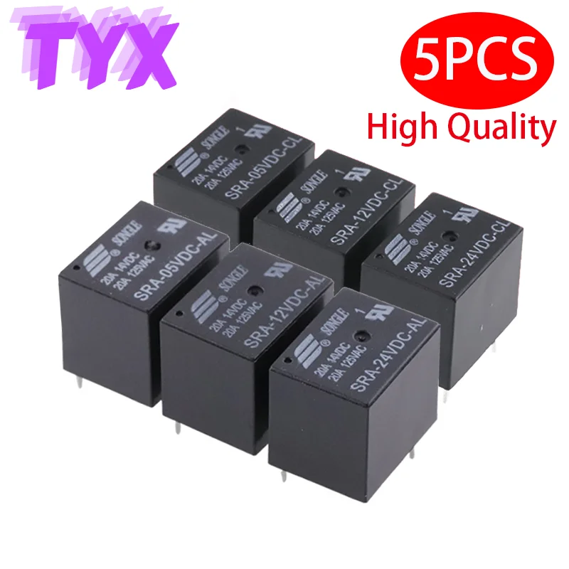 

5PCS SRA-05VDC-CL SRA-12VDC-CL SRA-24VDC-CL SRA-05VDC-AL SRA-12VDC-AL SRA-24VDC-AL T74 4Pin 5Pin Automobile Relay DC Power Relay