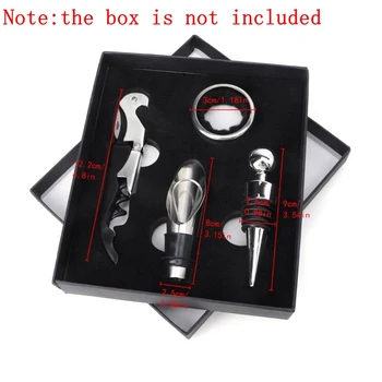 

Stainless Steel Wine Tool Gift Set Bottle Opener Corkscrew Stopper Pourer 4pcs set WITHOUT BOX YYY9493