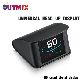 

Hud GPS OBD Computer Universal Car Speed Projector Digital Speedometer Display Fuel Consumption Temperature Overspeed Alarm