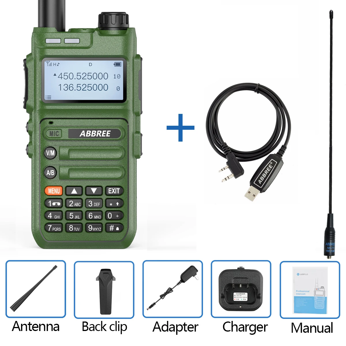 baofeng walkie talkie ABBREE AR-F5 Automatic Wireless Copy Frequency Walkie Talkie  Large LCD Display Upgrade Baofeng UV-5R Long Distance Radio baofeng walkie talkie Walkie Talkie