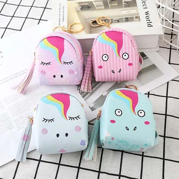 

Unicorn Mini Coin Purse Zipper Bag Keychain Cute Wallet Pouch