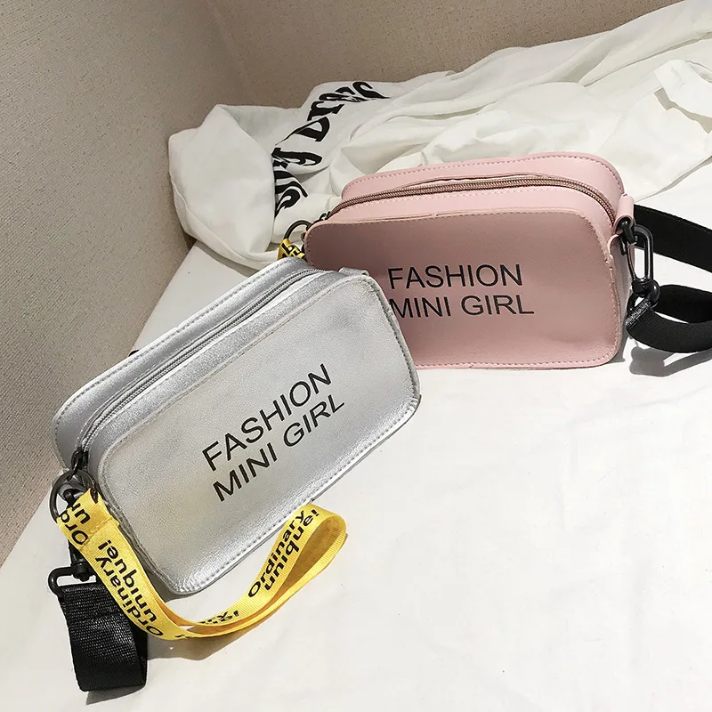 

New Style Korean-style Long Women's Square Sling Bag Pu Printed Letter Casual Shoulder Bag Oblique Bag WOMEN'S Fashion Handbag