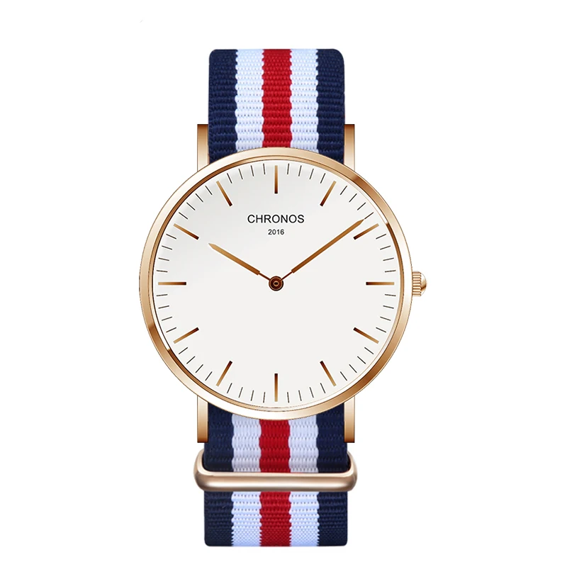 CHRONOS мужские часы Лидирующий бренд женские наручные часы повседневные нейлон/кожа кварцевые часы женские часы Relojes Mujer - Цвет: CH0101