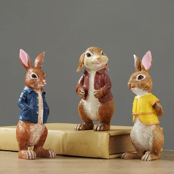 

EUROPEAN CREATIVE CUTE RABBIT FIGURINE HOME DECORATION GIRL BEDROOM DECORATION PERSONALITY DESK SMALL OBJECTS CRAFTS GIFT