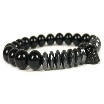

3UM Northskull bracelet with natural color-preserving Blackstone stainless steel skull