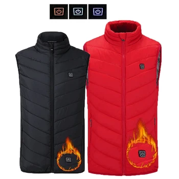 

Dropshipping S-4XL Men Autumn Winter Electric Thermal Cloth Waistcoat Fish Hiking Outdoor USB Infrared Heating Vest Heated