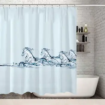 

Fabric Shower Curtain Set - Water-Repellent and Mold- and Mildew-Resistant for Master, Guest, Kids', College Dorm Bathroom, 72"