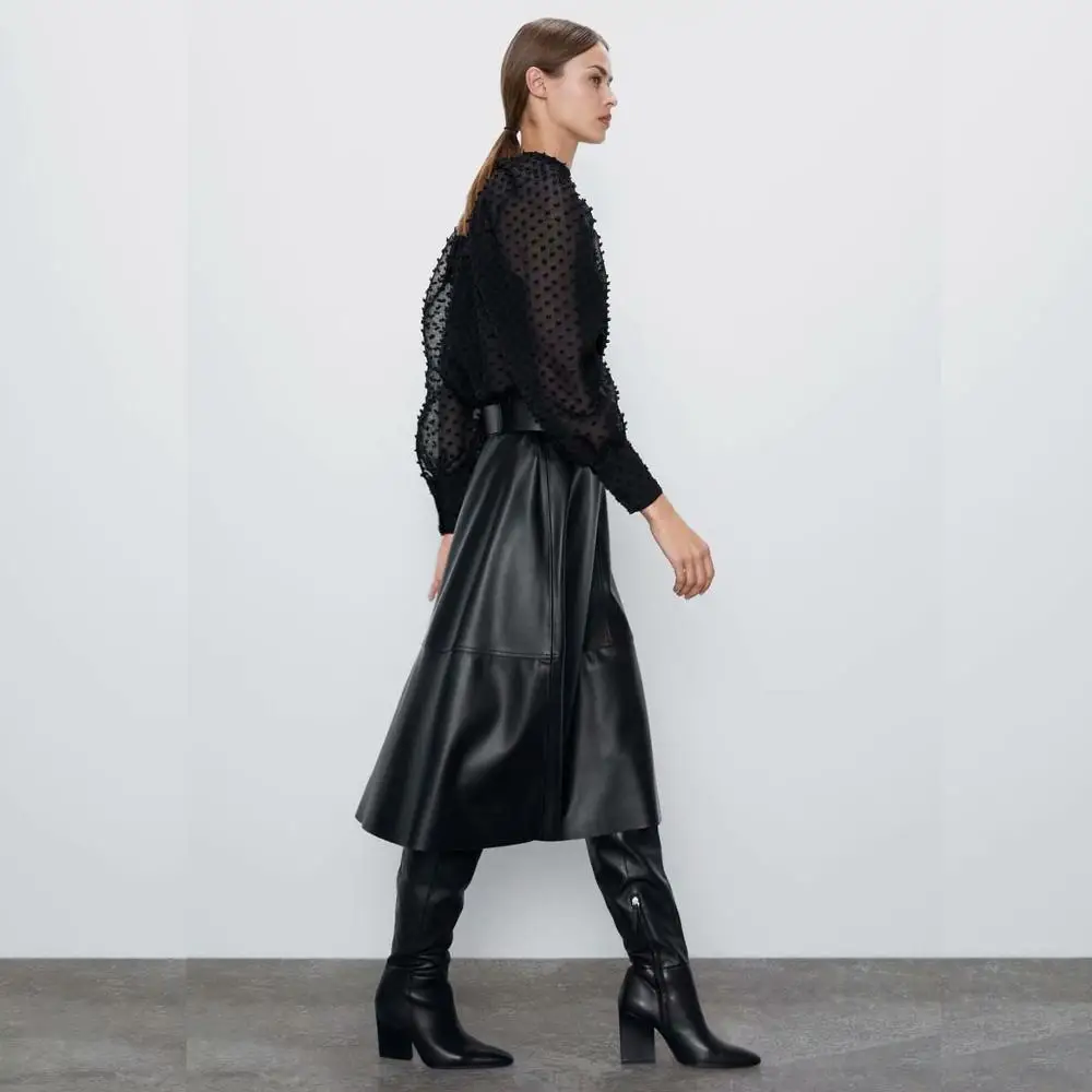 Ladyfirsy ZA рубашка в горошек с бантом женская сексуальная летняя 2020 органза