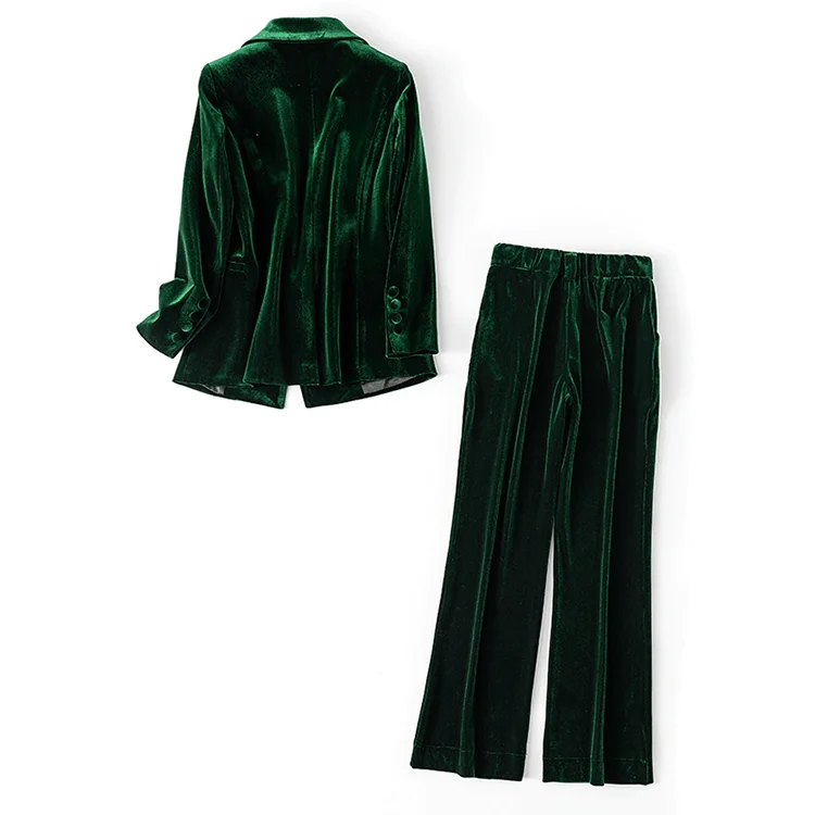 KoHuiJoo зеленый бархатный блейзер для женщин; большие размеры; офисный женский элегантный Блейзер; пальто с длинным рукавом; рабочие блейзеры; 3XL Blaser Feminino
