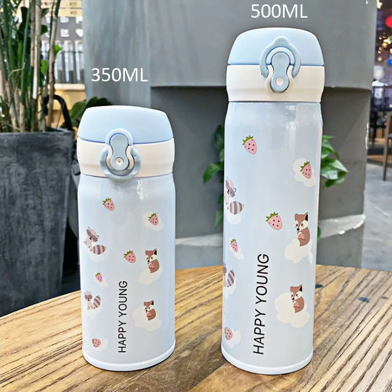 Мультяшная Милая Вакуумная бутылка для воды из нержавеющей стали портативная с
