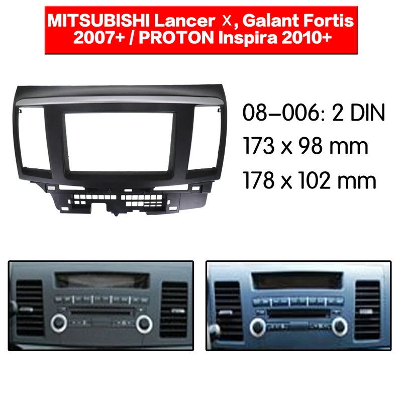 

2DIN Refitting Radio Audio DVD Frame Dash Panel Fascia Frame Adaptor for Mitsubishi Lancer Fortis car radio frame