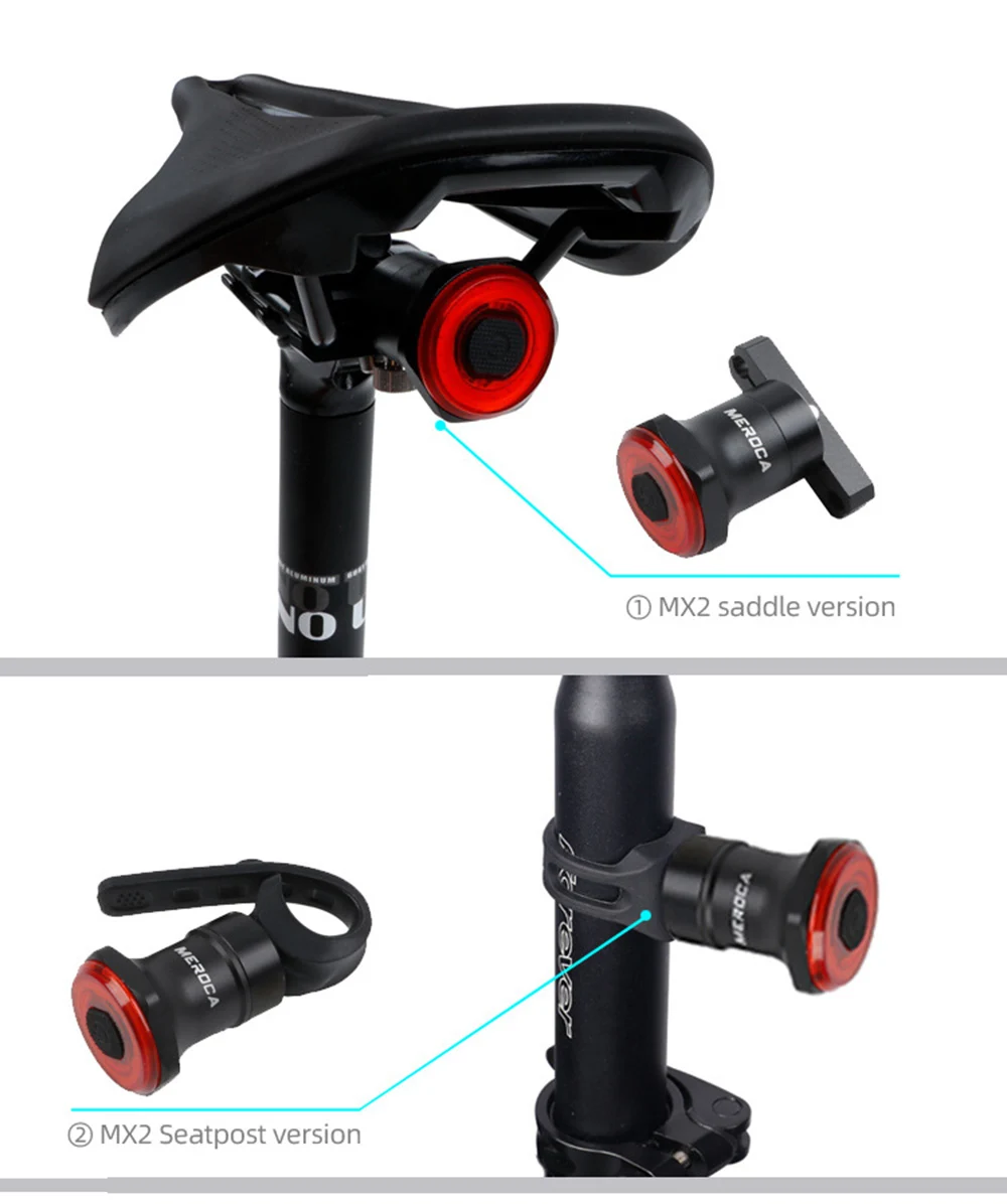 Bicycle Smart Rear Light USB Charging Auto Brake Sensing Bike LED Lights IPX6 Waterproof Cycling Taillight Warning Lamp BC0588 (9)