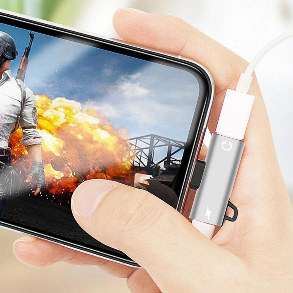 Адаптер для телефона Lightning 2 в 1 OTG адаптер для зарядки аудио вызова для iPhone XS MAX XR разветвитель для наушников(N1101