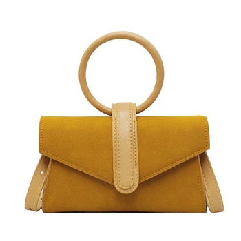 

Simple Style Nubuck Leather Mini Crossbody Bags For Women Shoulder Messenger Bag With Round Handle Women's Bags Clutch Handbags