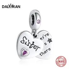DALARAN, подвеска в форме сердца, серебро 925,, подвеска, шарм, Подходит для Пандора, браслет для изготовления ювелирных изделий, подарок дружбы