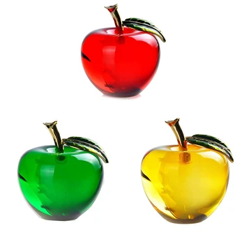 

Crystal Apple Paperweight Pretty Crafts Art&Collection Christmas Gifts Home Wedding Decoration Table/Car Ornaments