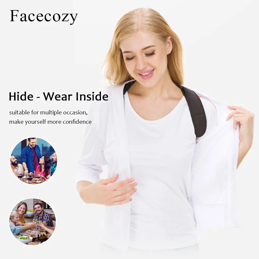 Facecozy Корректор Осанки Плечо поддержка спины позвоночник бандаж Регулируемая осанка ключица позвоночника верхняя поясничная коррекция пояса