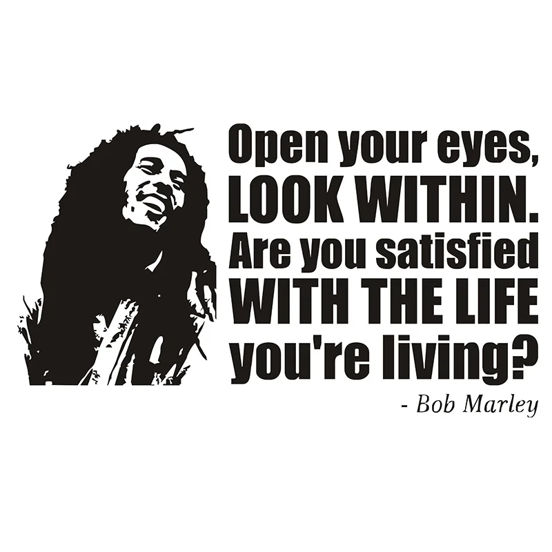 ボブマーリーの顔と引用ビニールステッカー アートフレーズ 有名な登録 壁のステッカー 家の装飾の壁紙 Stickers Home Decor Stickers Homewall Sticker Aliexpress