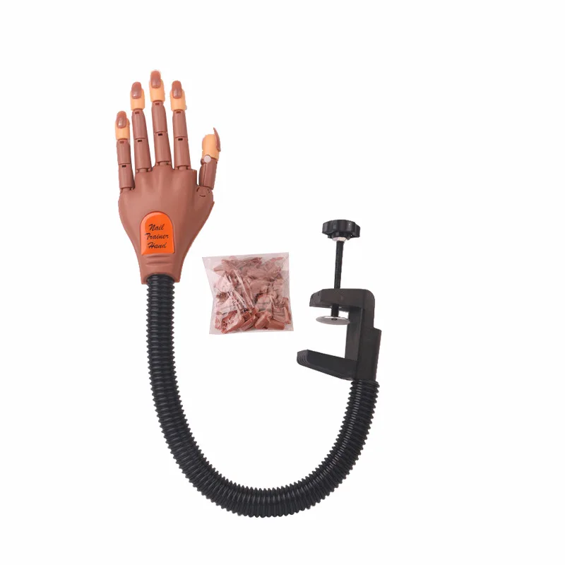 

Ymjr Manicure Joints Practice Prosthetic Hand Flexible-Activity Model Prosthetic Hand with Stand Send Nail Tip