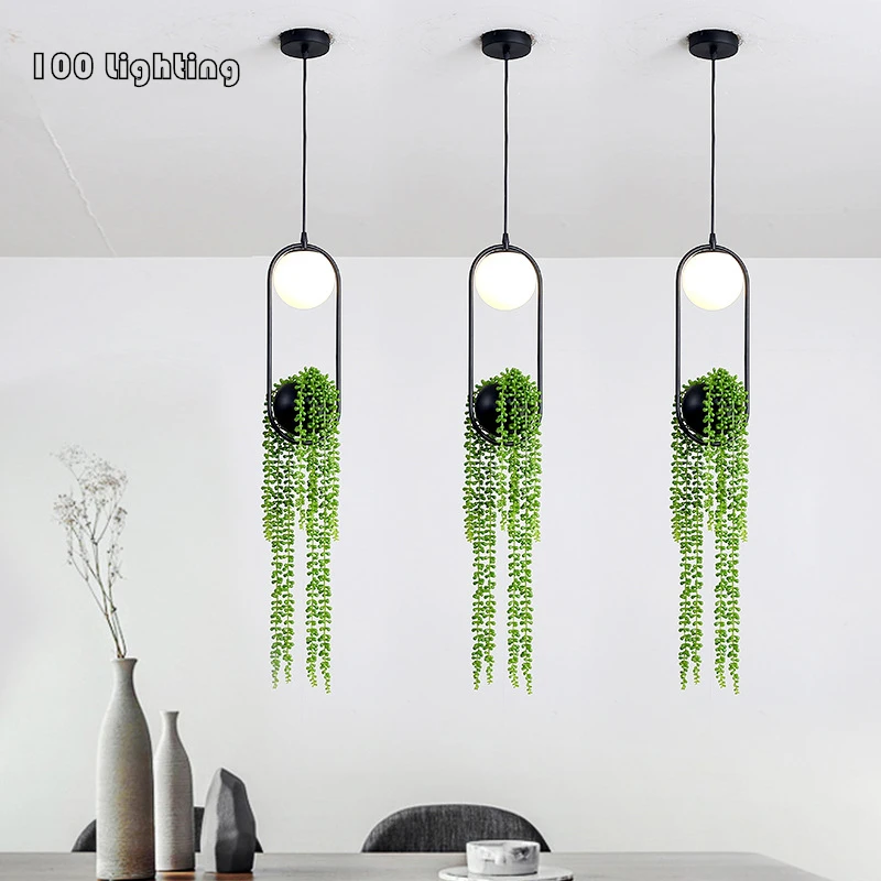 Искусственный светодиодный подвесной светильник Plante из белого стекла Подвесная