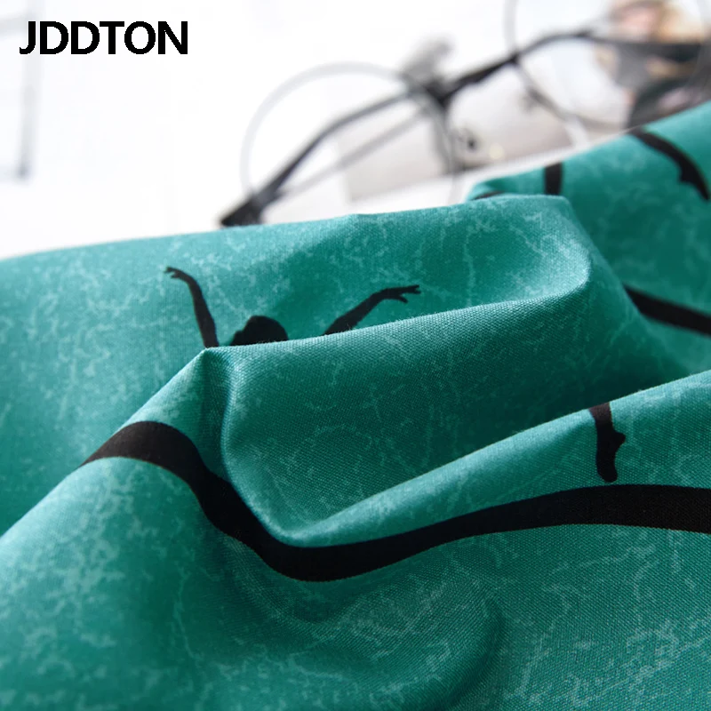 JDDTON классический Комплект постельного белья зеленый Танец Девочка постельное белье пододеяльник набор AB сторона простыня комплект наволочка крышка BE072