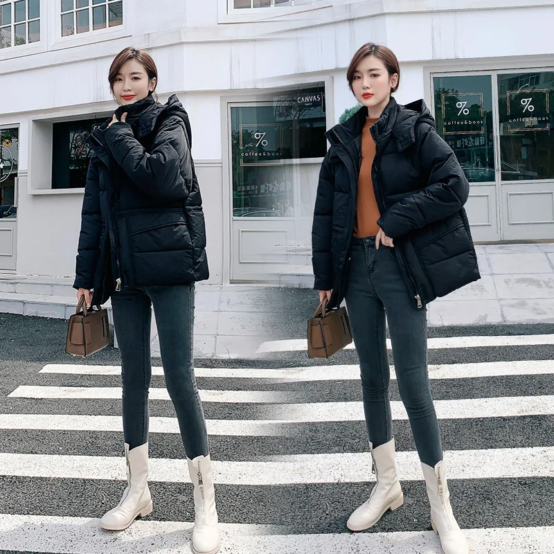 

Down Jacket Cotton-padded Clothes Women's Short Winter 2019 New Style Korean-style Loose-Fit down Coat Cotton-padded Jacket Stud