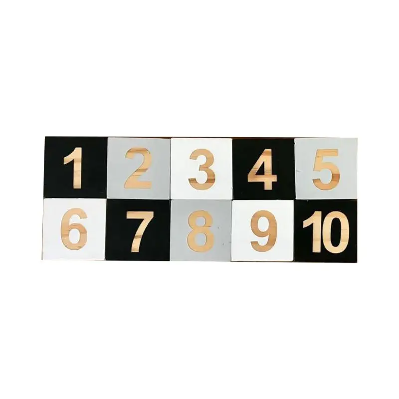

2019 Home Crafts Solid Wood 1-10 Number Cube Block Baby Learning Ornaments Kids Infant Photography Props