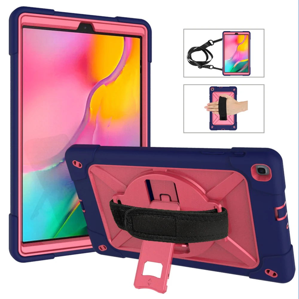 Tab A 10,1 T510 чехол 360 Вращающаяся подставка/рука+ шейный ремешок для samsung Tab A 10,1 SM-T510/T515 сверхпрочный ударопрочный