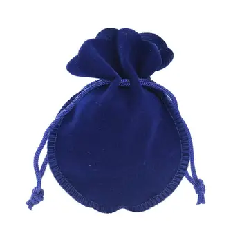 価格 DoreenBeads 20 個ダークブルー · ベルベット巾着ポーチジュエリーギフトバッグ文字列 9x7.5 センチメートル (3- 1/2