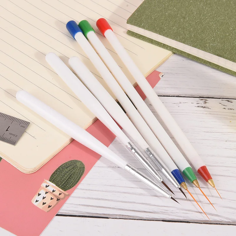 

3D Tips UV Gel Brushes Drawing Kit Flower Line Grid French Design Manicure Tool 6pcs/set DIY Nail Art Liner BrushPainting Pen