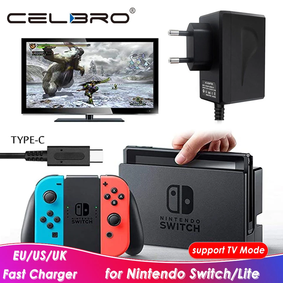Wall Charger For Nintendo Switch Ns Charger Support Tv Dock 15v 2 6a Ac Power Adapter Uk Us Plug Fast Charging Travel Chargers Chargers Aliexpress