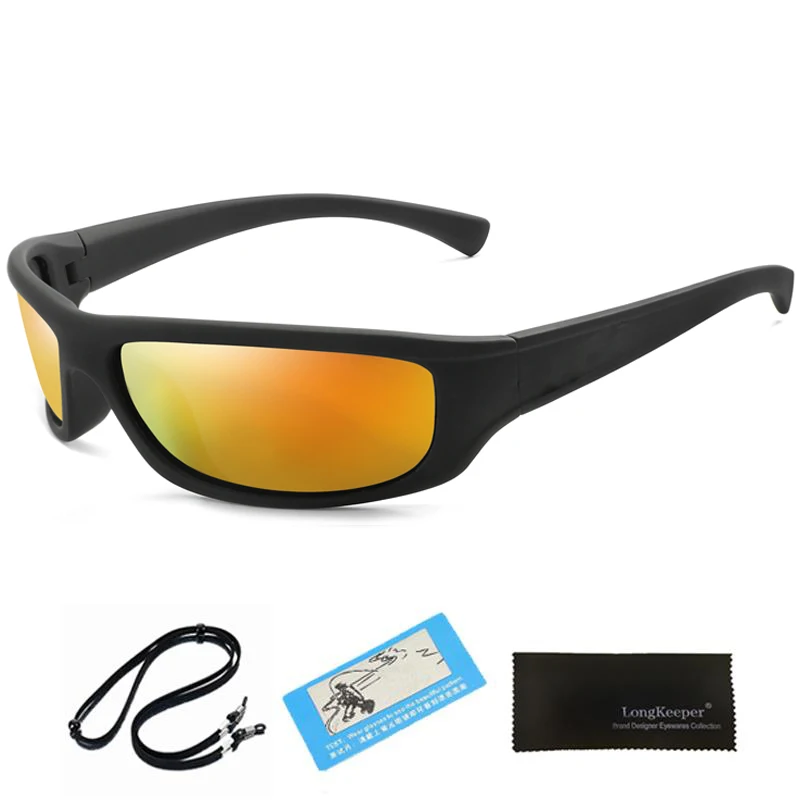 Black Orange Longkeader HD поляризованные солнцезащитные очки для рыбалки женские мужские желтые солнцезащитные очки ночного видения мужские спортивные очки для вождения UV400 - Цвет линз: Black Orange