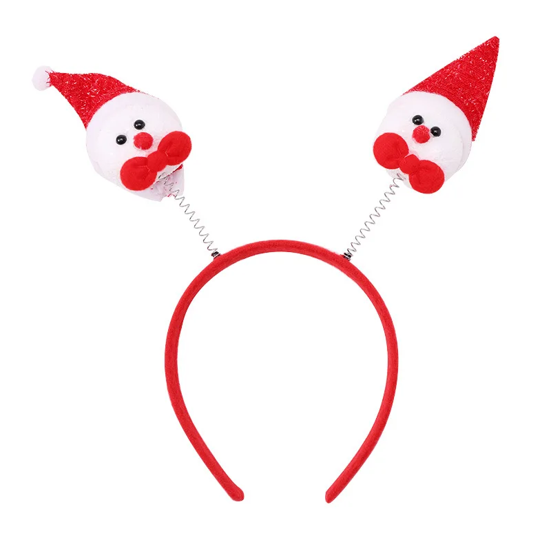 19 CN Glitter Christmas Hairbands For Girls Kids Cartoon Santa Claus Snowman Antler Tree Sequin Headband Party Hair Accessories - Color: 19