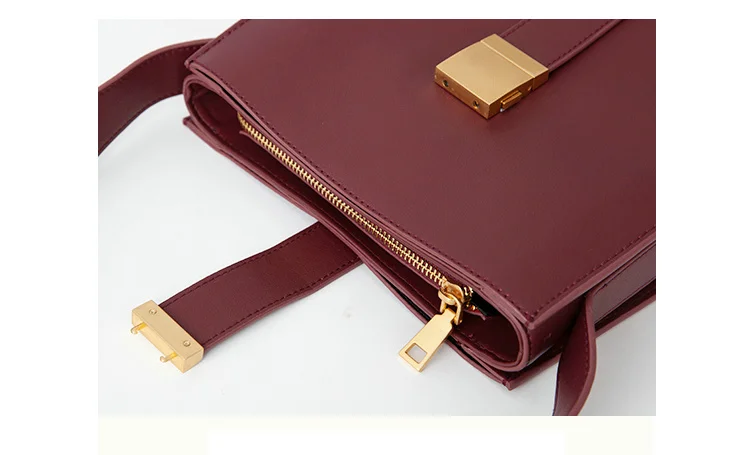 wide strap flap bags split leather shoulder bag for female solid high quality crossbody bags simple cowhide bag for women