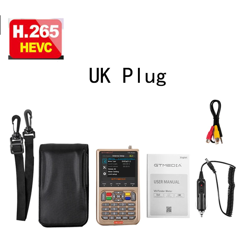 FFYY-Gtmedia V8 Finder Hd Dvb-S2 Digital Satellite Finder High Definition Sat Finder Dvb S2 Satellite Meter Satfinder 1080P(Uk P