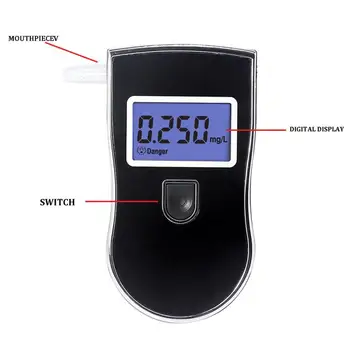 

At-818 Portable Mini Handheld Breath Alcohol Tester Check The Drunk Driving Type Blue Alcohol Detector