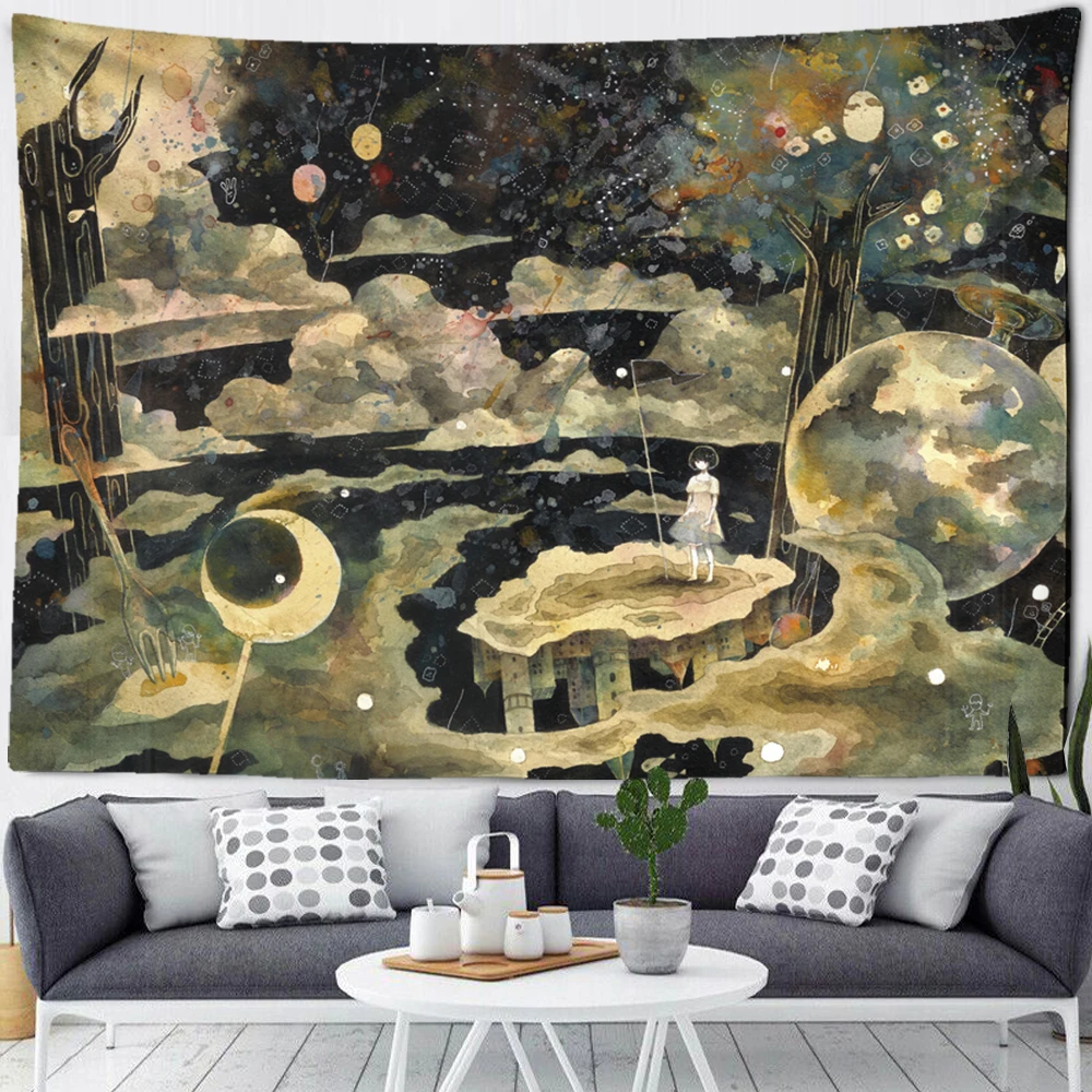 Cartoon Illustration Tapestry Wall Hanging Children's Room Dream tapestry decor anime wall decor wall flag decor