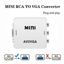 KÜHLEN DIER Mini HD RCA CVBS AV zu VGA Video Converter mit 3,5mm Audio AV2VGA Adapter Für PC zu TV HD Computer zu TV 1080P